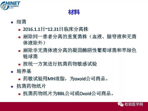 2016年chinet中國細菌耐藥性監測報告